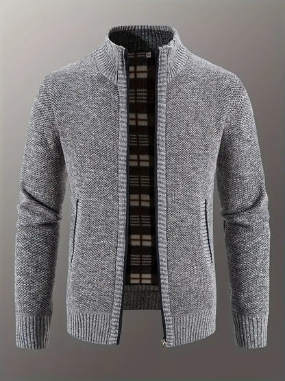 Męska dzianinowa kurtka zapinana na zamek | Styl casualowy