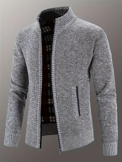 Męska dzianinowa kurtka zapinana na zamek | Styl casualowy