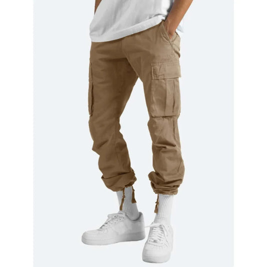 Męskie spodnie cargo z kieszeniami po bokach | Styl streetwear