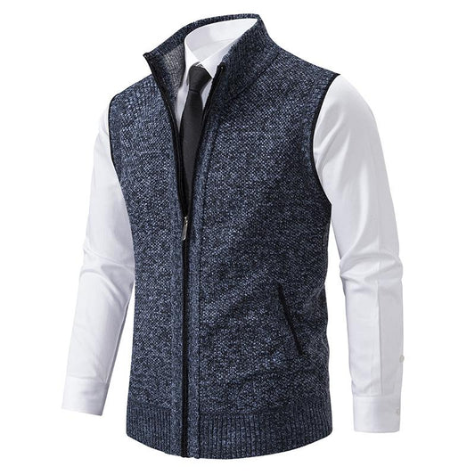 Męska kamizelka dzianinowa z zamkiem błyskawicznym | Styl elegancki
